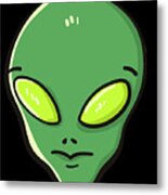 Raid Area 51 Alien Head Metal Print