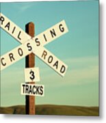 Railroad Crossing Metal Print