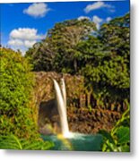 Rainbow Falls In Hilo, Hawaii Metal Print