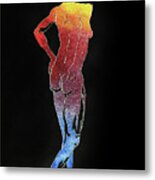 Rainbow Nude Watercolor Of A Woman Metal Print