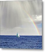 Rainbow Sailing Metal Print