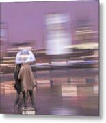 Rainy Day Stroll Metal Print