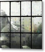 Rainy Window Metal Print