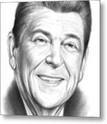 Reagan - Pencil Metal Print