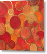Red And Gold Bubbles Metal Print