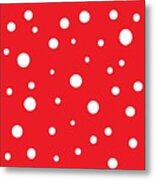 Red And White Polka Dots Metal Print