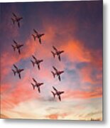Red Arrows Over Eastbourne Metal Print