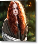 Red Hair Girl - Portrait Metal Print