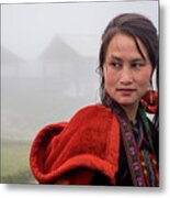 Red Hmong Lady Metal Print