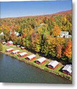 Red On Red At Lake Willoughby, Vermont Metal Print