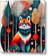 Red Panda In The Forest - 2 Metal Print