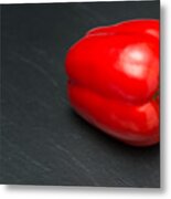 Red Pepper On A Slate Surface Metal Print