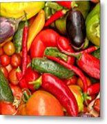 Red Peppers And Tomatoes Metal Print