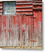 Red Rustic Wood Farm Barn Metal Print