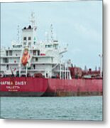 Red Tanker Ship Hafnia Daisy Metal Print