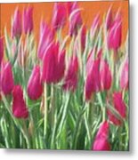 Red Tulips Flowers - V2 Metal Print