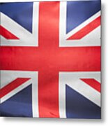 Red, White And Blue Union Jack Flag Filling Frame Metal Print