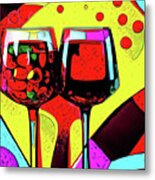 Red Wine Pop Art Iv Metal Print