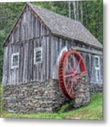 Red Waterwheel Of Vermont Metal Print