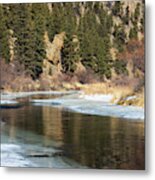 Reflections In Eleven Mile Canyon In Winter Metal Print