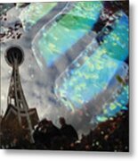 Reflections In Glass Metal Print