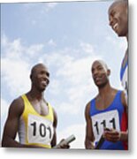 Relay Runners Standing Together Metal Print