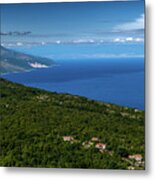 Remote Village Near The City Of Rabac At The Cost Of The Mediterranean Sea In Istria In Croatia Metal Print