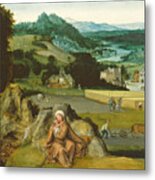 Rest On The Flight Into Egypt And The Miraculous Field Of Wheat Metal Print