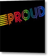 Retro Proud Rainbow Gay Pride Dripping Paint Metal Print