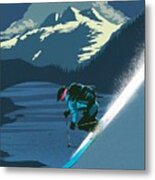 Retro Revelstoke Ski Poster Metal Print