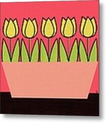 Retro Tabletop Flowers Tulips Metal Print