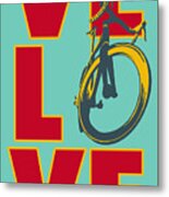 Retro Velo Love Cycling Poster Metal Print