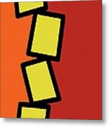 Retro Yellow Rectangles 2 Metal Print