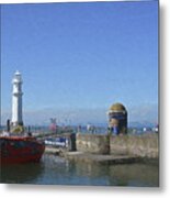 Returning To Ship - Newhaven Harbour Metal Print