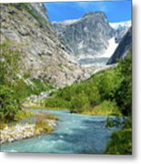 River Landscape In Norway Europe Metal Print