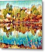 River Reflections In Autumn Metal Print