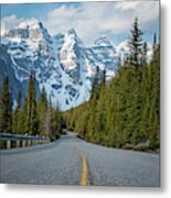 Road To Moraine Lake Metal Print