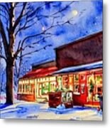 Roadside Stand Stanhope, New Jersey In The Snow Metal Print