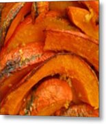 Roasted Pumpkin Slices, Closeup Metal Print