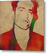 Robert Pattinson Watercolor Portrait Metal Print