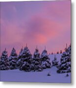 Rocks Estate Winter Sunset Oil Paint 2 Metal Print