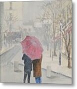 Romance In The Snow Metal Print