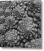 Romanesco Cauliflower Pattern Monochrome Metal Print