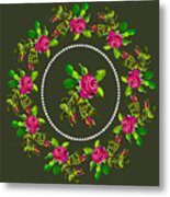 Rose Wreath Metal Print