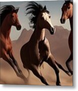 Running Horses Metal Print