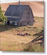 Rural Barn In The Wheat Fields Metal Print