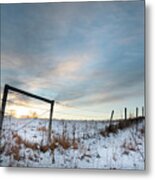 Rural Winter Landscape Metal Print