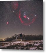 Rural Winter Night Metal Print