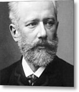 Russian Composer Pyotr Ilyich Tchaikovsky. Portrait Photograph, 1888. Russian Photographer. Metal Print