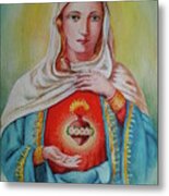 Saint Mary S Sacred Heart Metal Print
